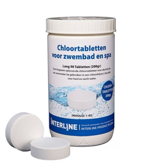 Interline Chloortabletten - Long90 200gram/1kg - 52781207